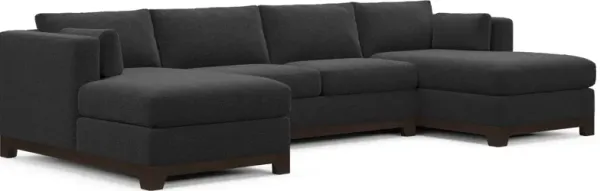 Brentwood Foam Comfort 3-Piece Sectional with Dual Chaise - Bloke Obsidian