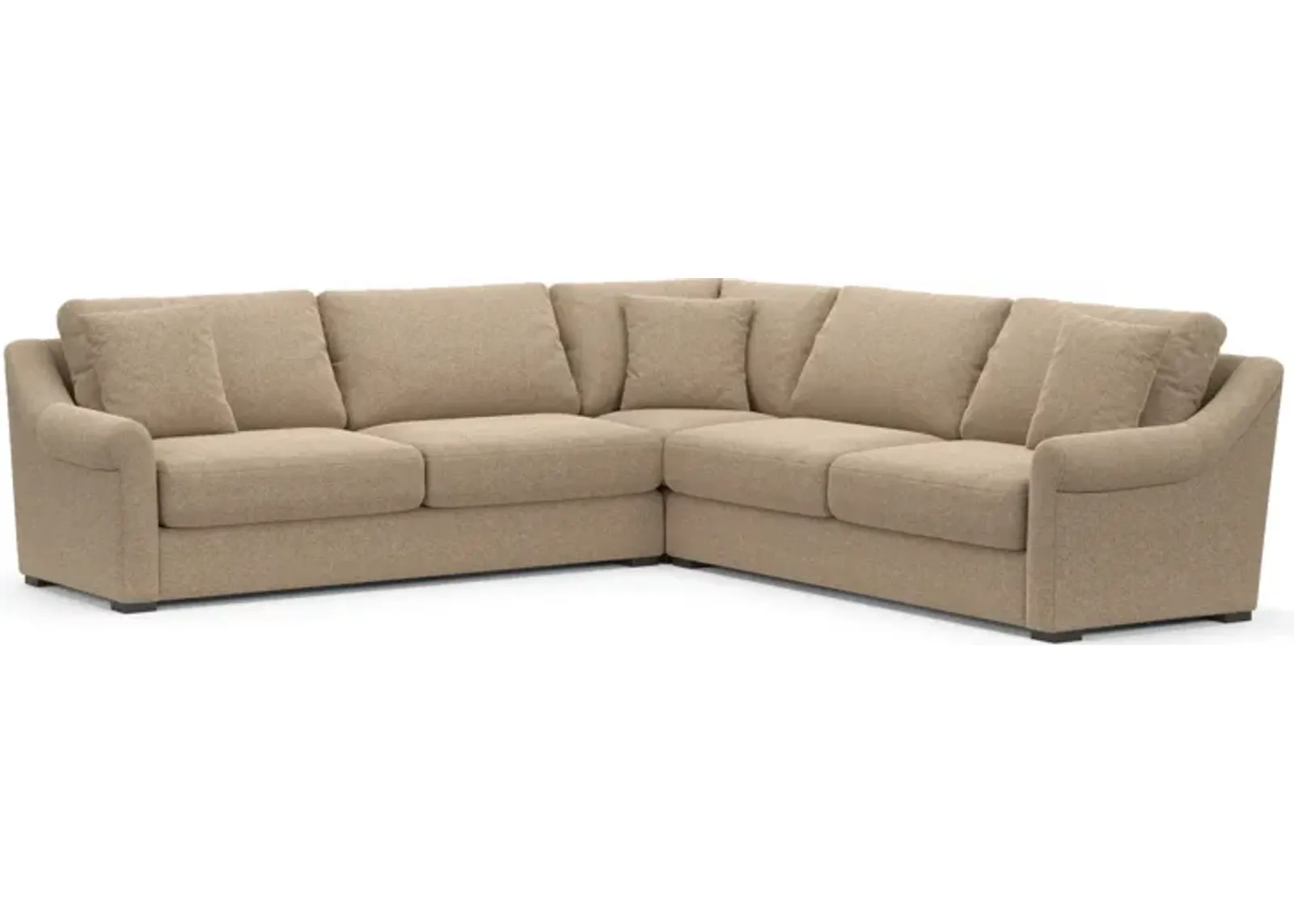 Bowery Foam Comfort 3-Piece Sleeper Sectional with Left-Facing Sleeper - Liv Wicker