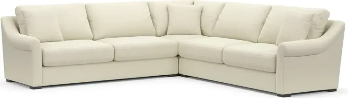 Bowery Foam Comfort 3-Piece Sleeper Sectional with Left-Facing Sleeper - Fincher Ivory