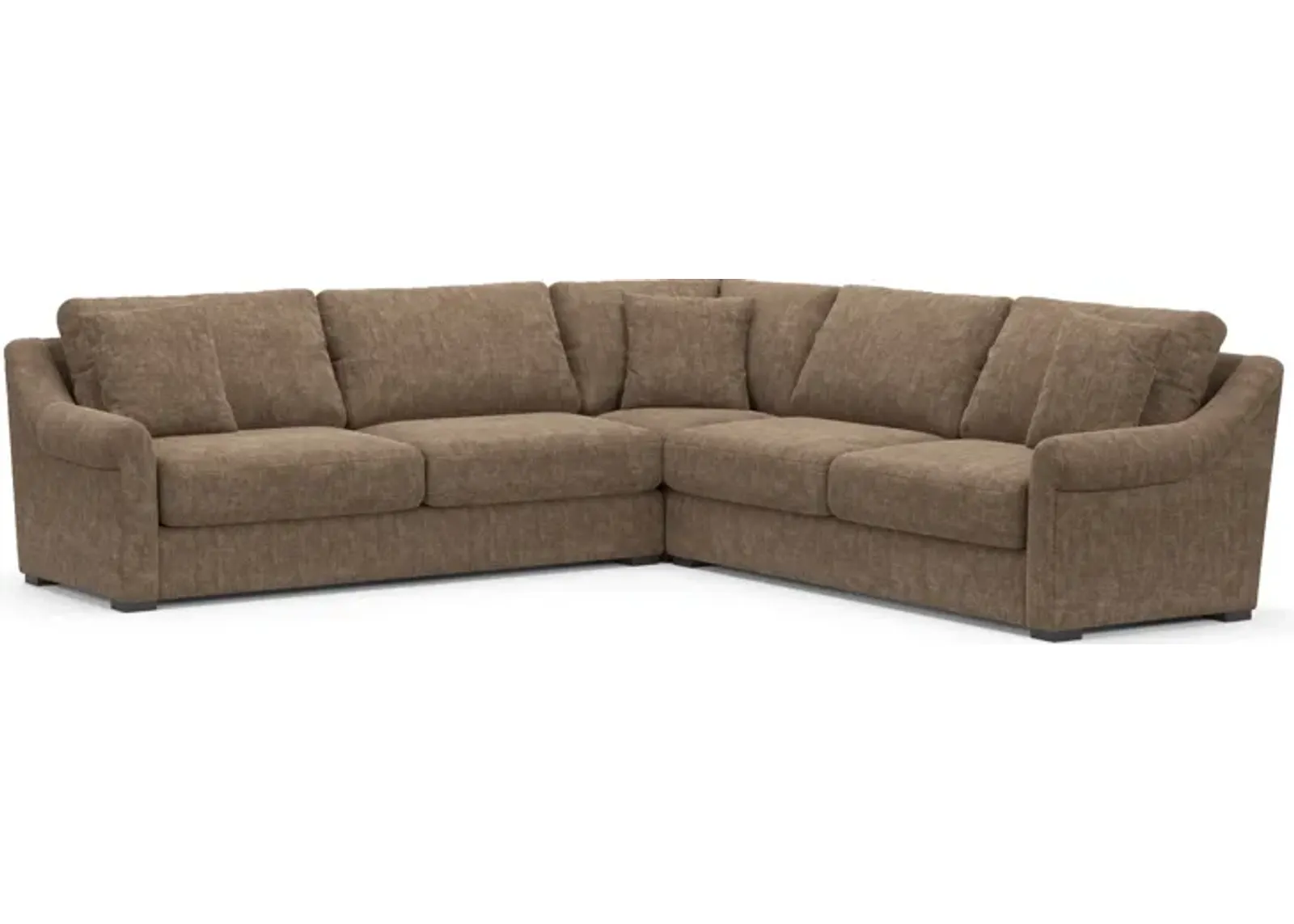 Bowery Foam Comfort 3-Piece Sleeper Sectional with Left-Facing Sleeper - Argo Java