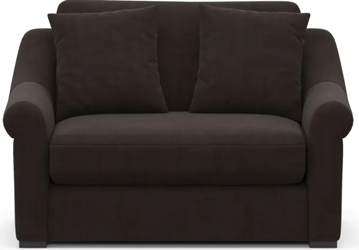 Bowery Foam Comfort 20"D Chair and a Half - Merrimac Dark Brown