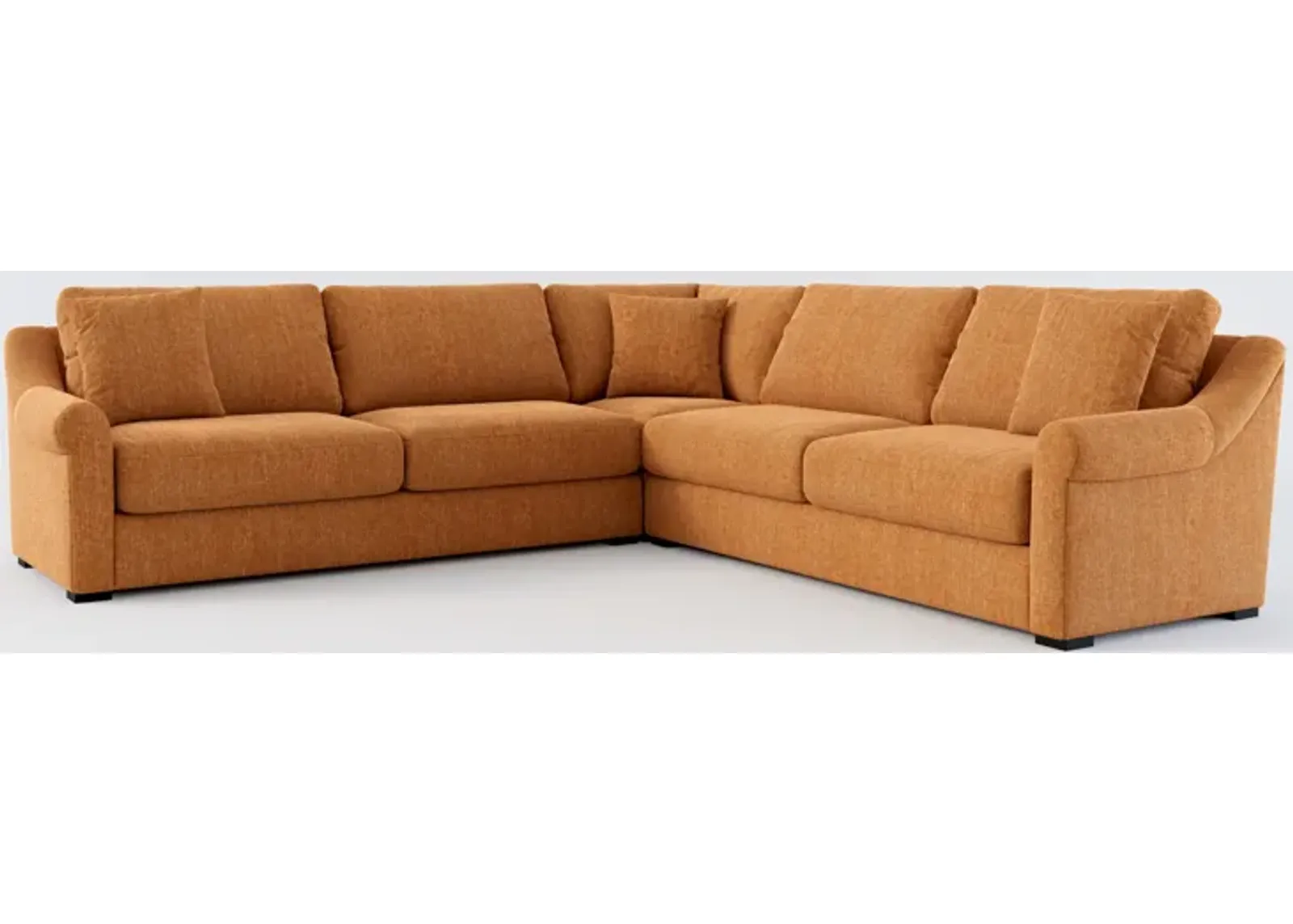 Bowery Foam Comfort 3-Piece Sleeper Sectional with Right-Facing Sleeper - Contessa Ginger