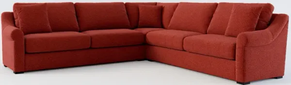 Bowery Foam Comfort 3-Piece Sleeper Sectional with Right-Facing Sleeper- Bloke Brick