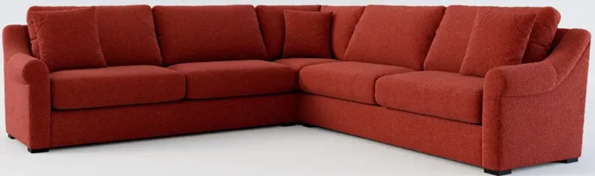 Bowery Foam Comfort 3-Piece Sleeper Sectional with Right-Facing Sleeper- Bloke Brick