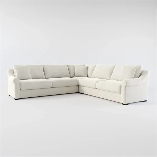 Bowery Foam Comfort 3-Piece Sleeper Sectional with Right-Facing Sleeper - Laurent Beach