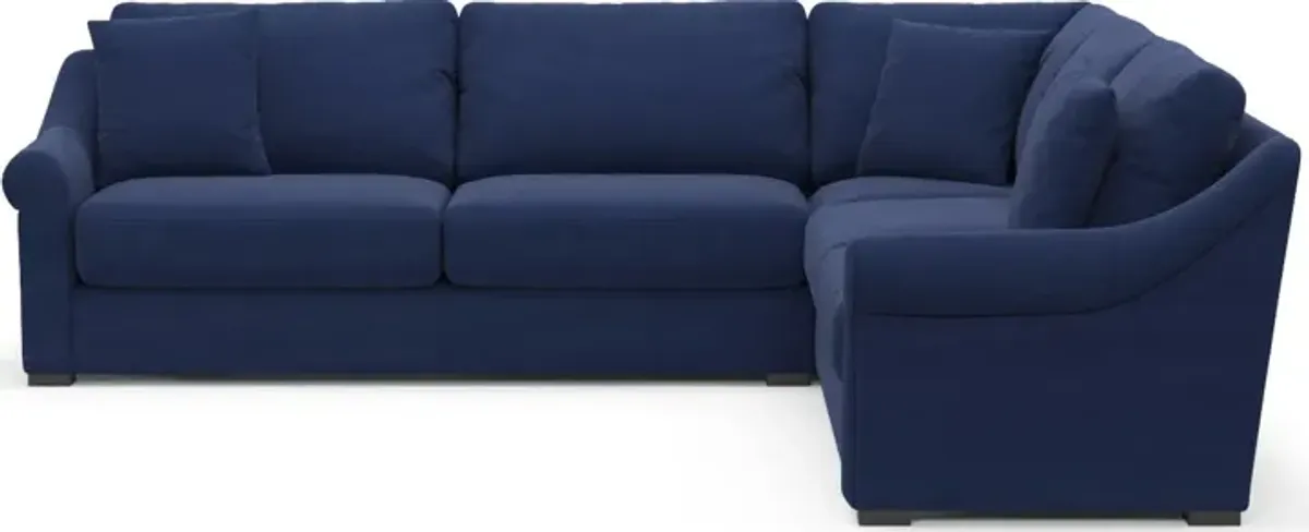 Bowery Foam Comfort 3-Piece Sleeper Sectional with Right-Facing Sleeper - Abington Indigo