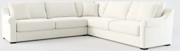 Bowery Foam Comfort 3-Piece Sleeper Sectional with Right-Facing Sleeper - Living Large White