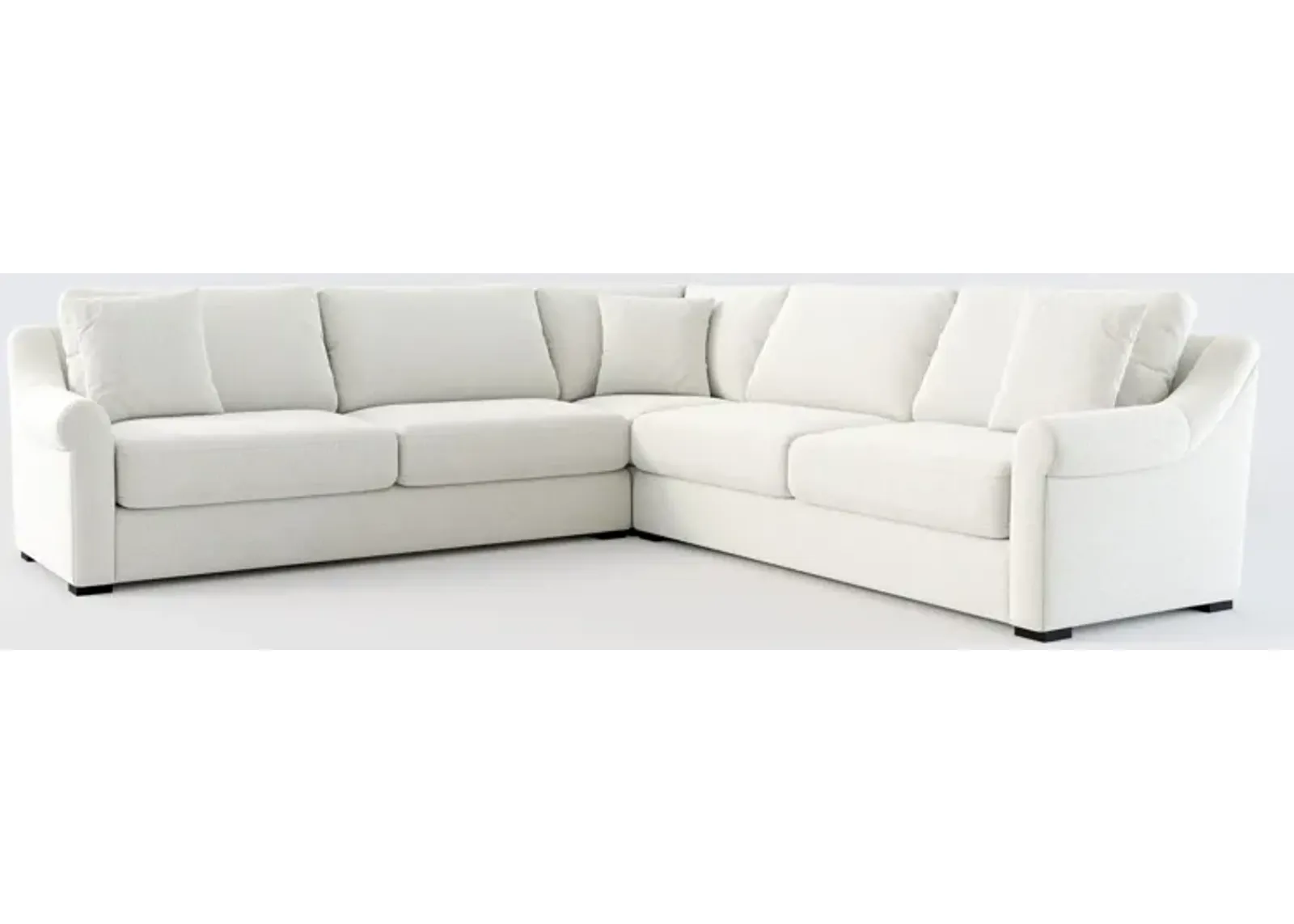 Bowery Foam Comfort 3-Piece Sleeper Sectional with Left-Facing Sleeper - Oslo Snow