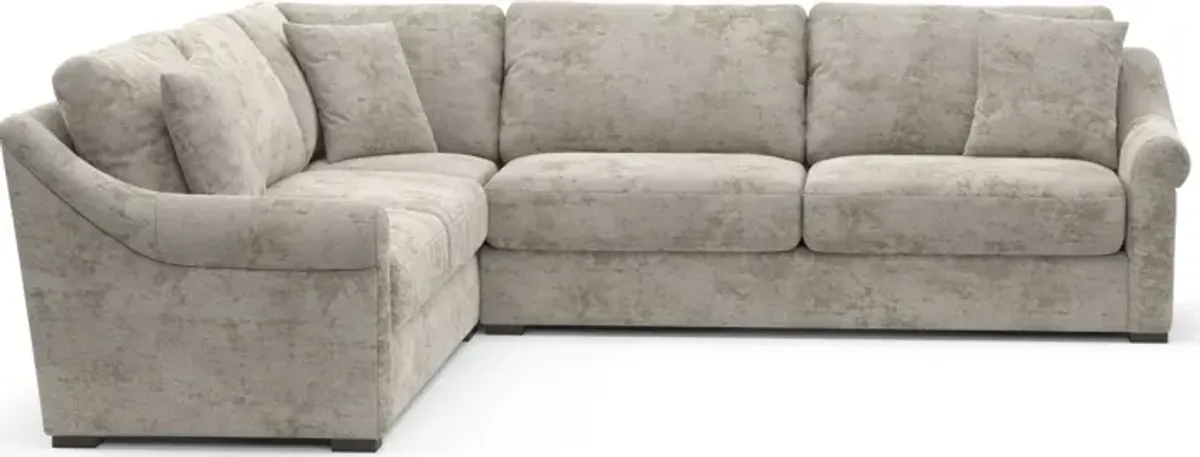 Bowery Foam Comfort 3-Piece Sleeper Sectional with Left-Facing Sleeper - Hearth Cement