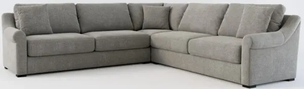 Bowery Foam Comfort 3-Piece Sleeper Sectional with Left-Facing Sleeper - Living Large Charcoal