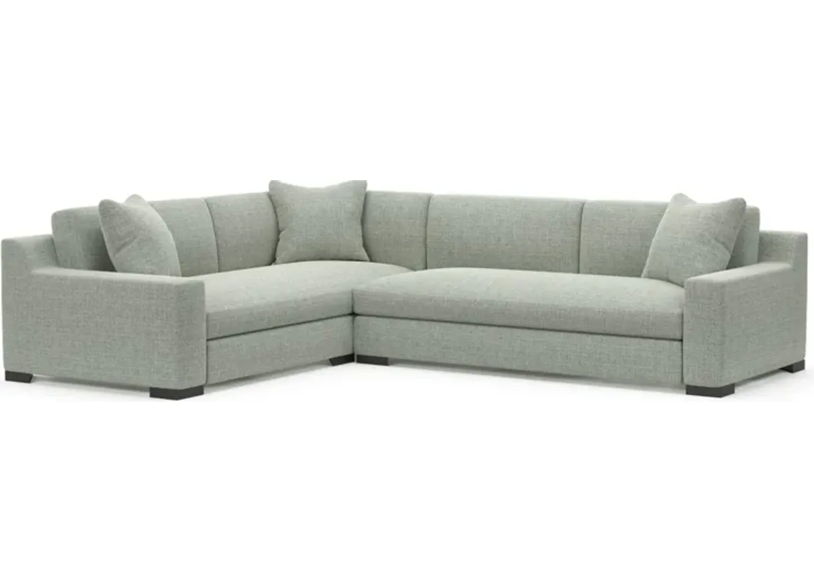 Ethan Foam Comfort Eco Performance 2-Piece Sectional - Broderick Sea Glass