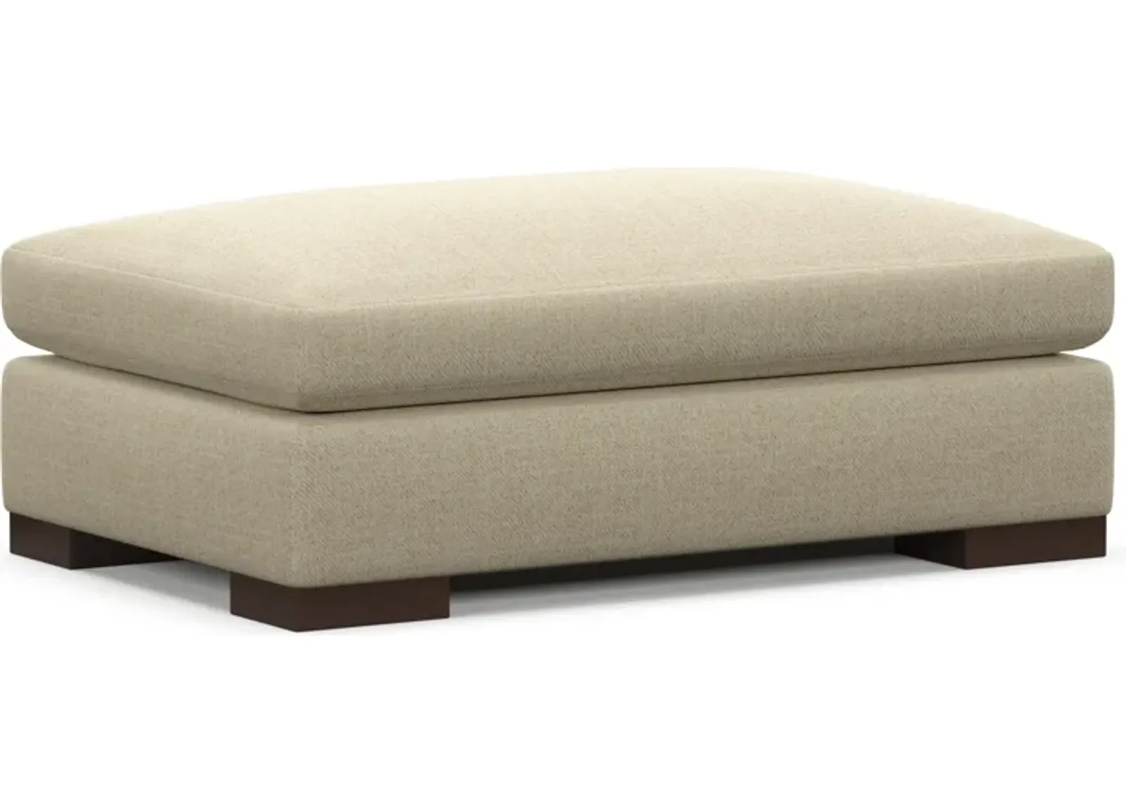 Ethan Foam Comfort Eco Performance Ottoman - Broderick Sand