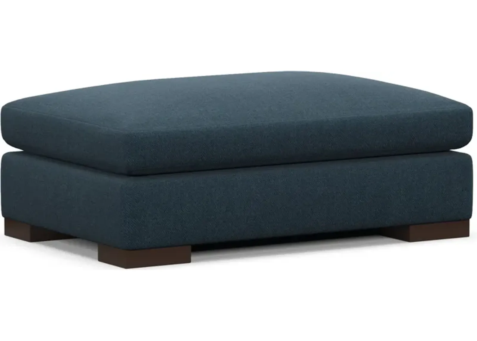 Ethan Foam Comfort Eco Performance Ottoman - Broderick Indigo