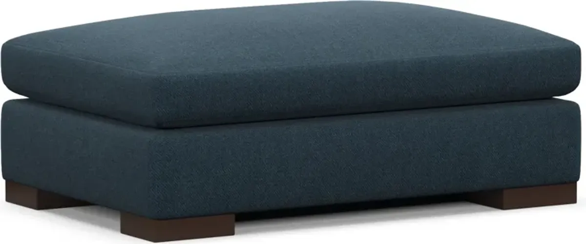 Ethan Foam Comfort Eco Performance Ottoman - Broderick Indigo