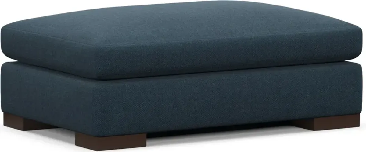 Ethan Hybrid Comfort Eco Performance Ottoman - Broderick Indigo