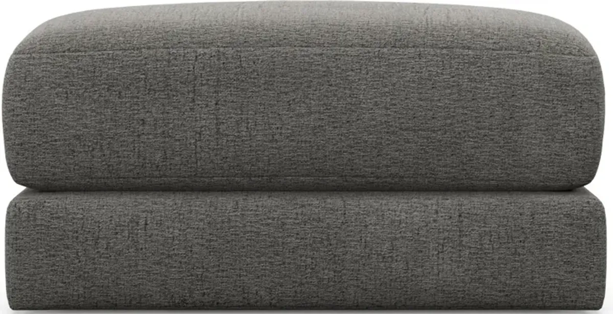 Nest Hybrid Comfort Short Ottoman - Living Large Charcoal