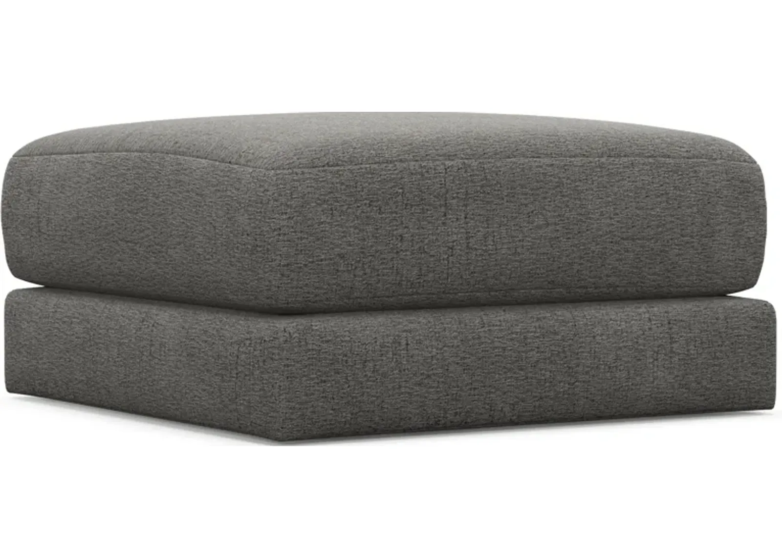 Nest Hybrid Comfort Short Ottoman - Living Large Charcoal