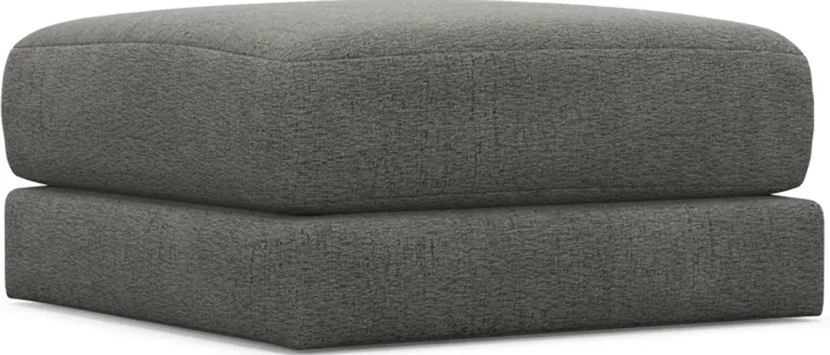 Nest Hybrid Comfort Short Ottoman - Living Large Charcoal