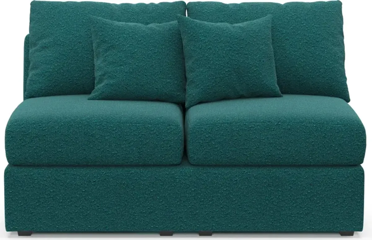 Nest Hybrid Comfort Armless Loveseat - Bloke Peacock