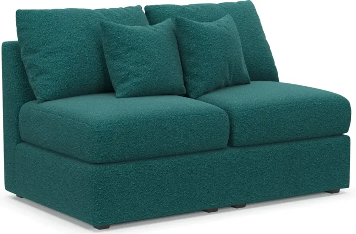 Nest Hybrid Comfort Armless Loveseat - Bloke Peacock