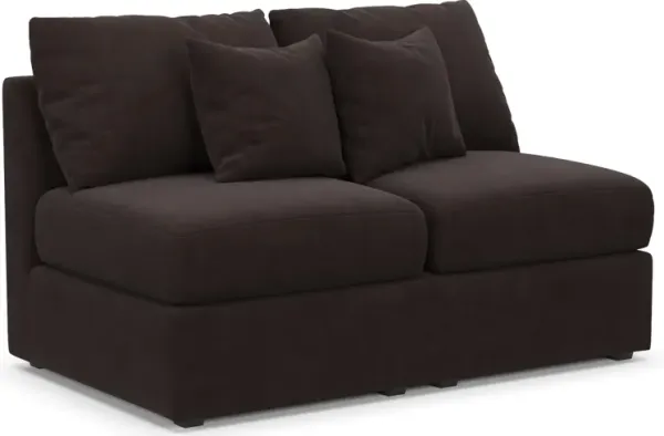 Nest Hybrid Comfort Armless Loveseat - Merrimac Dark Brown
