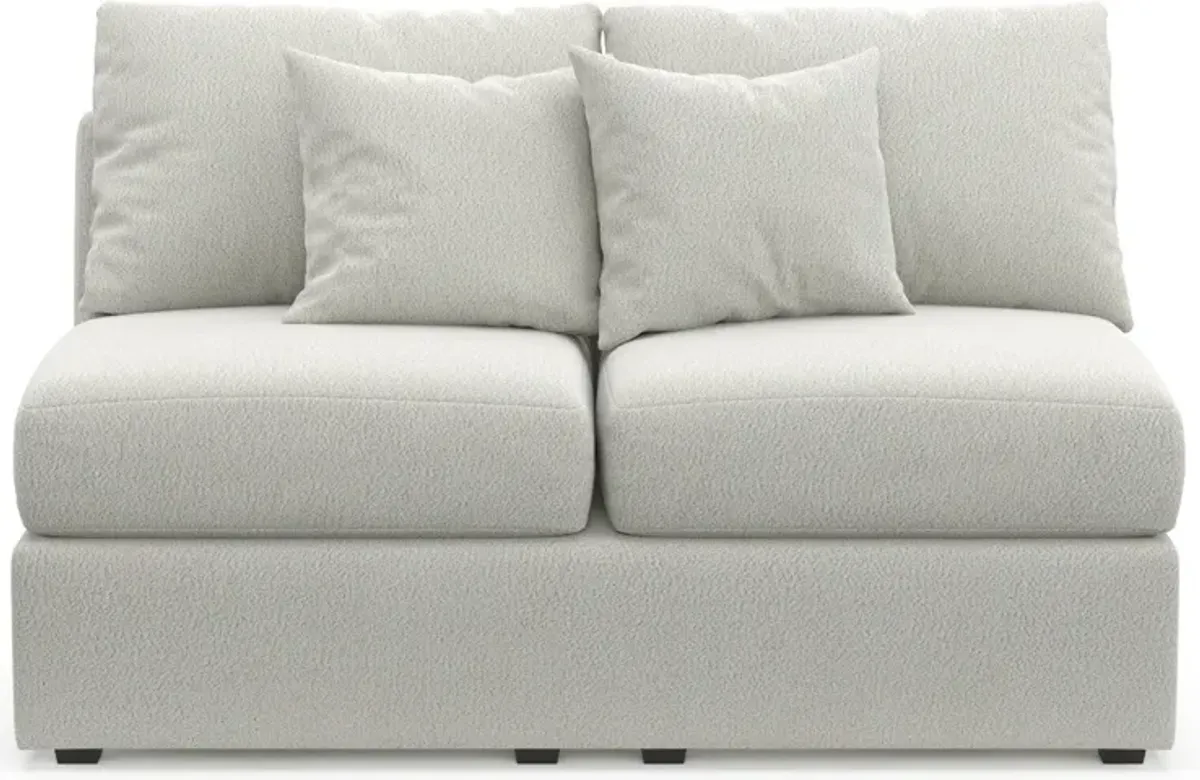 Nest Hybrid Comfort Armless Loveseat - Oslo Snow