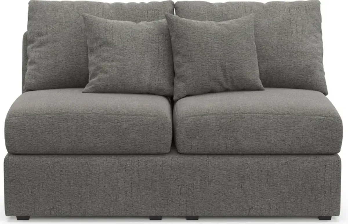 Nest Hybrid Comfort Armless Loveseat - Living Large Charcoal