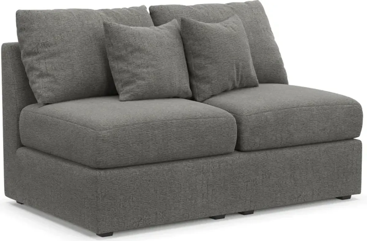 Nest Hybrid Comfort Armless Loveseat - Living Large Charcoal