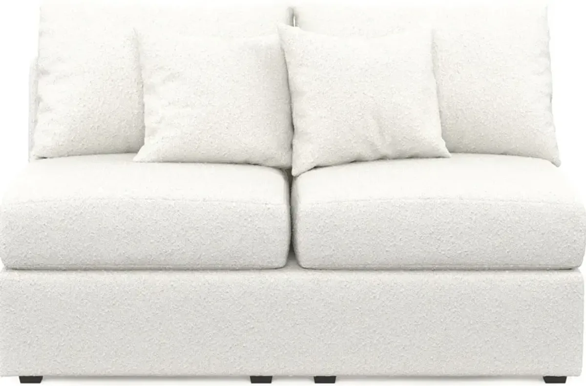 Nest Hybrid Comfort Armless Loveseat - Bloke Snow