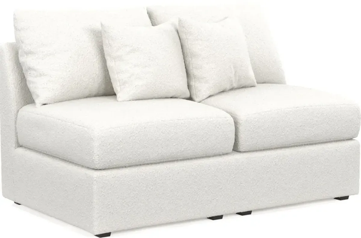 Nest Hybrid Comfort Armless Loveseat - Bloke Snow