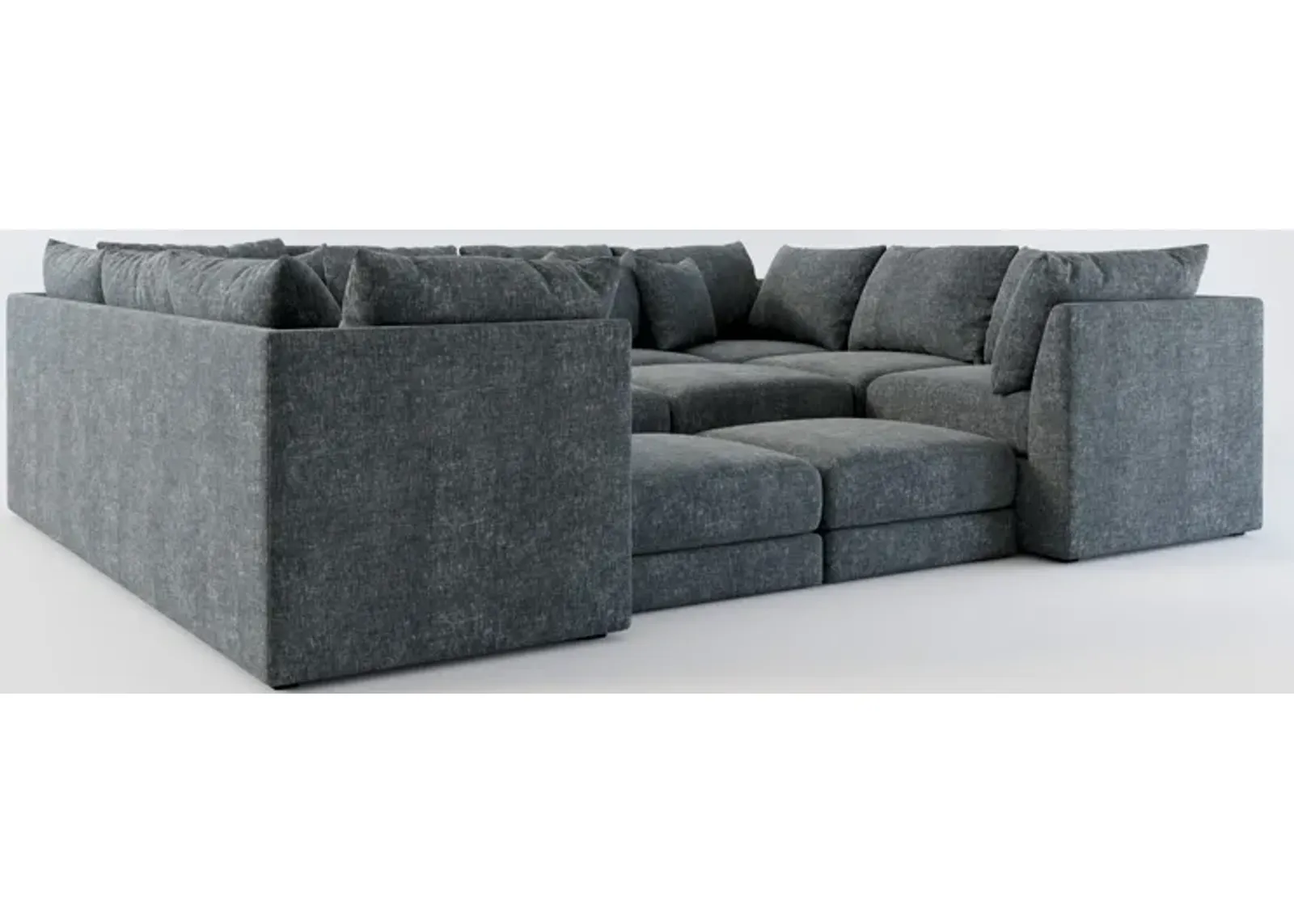 Nest Hybrid Comfort 7-Piece Pit Sectional - Contessa Shadow