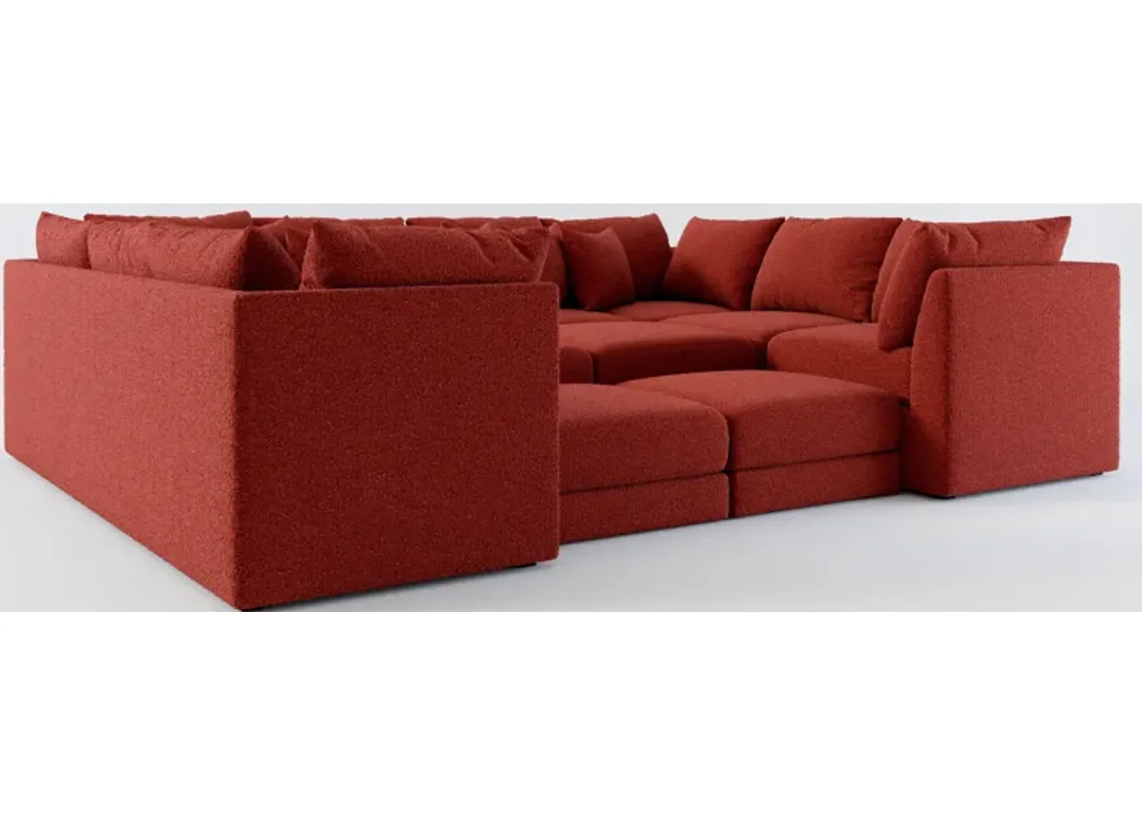 Nest Hybrid Comfort 7-Piece Pit Sectional - Bloke Brick