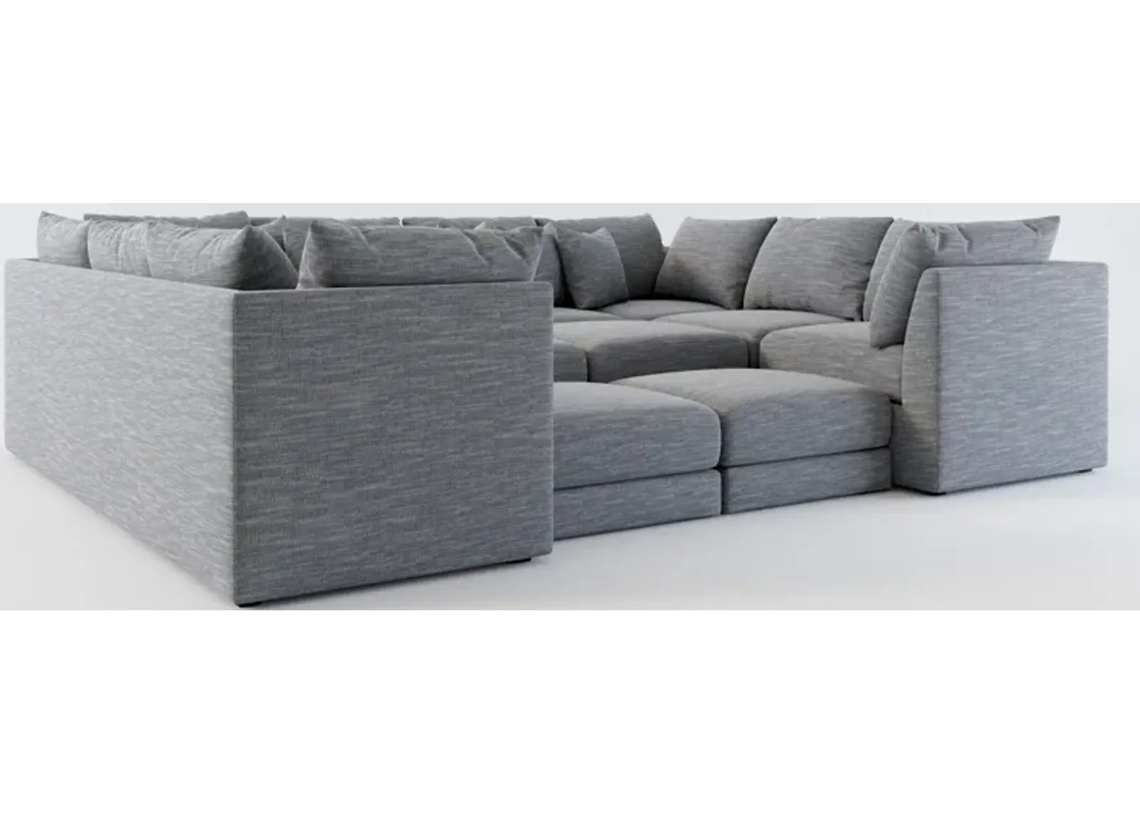 Nest Hybrid Comfort 7-Piece Pit Sectional - Dudley Indigo