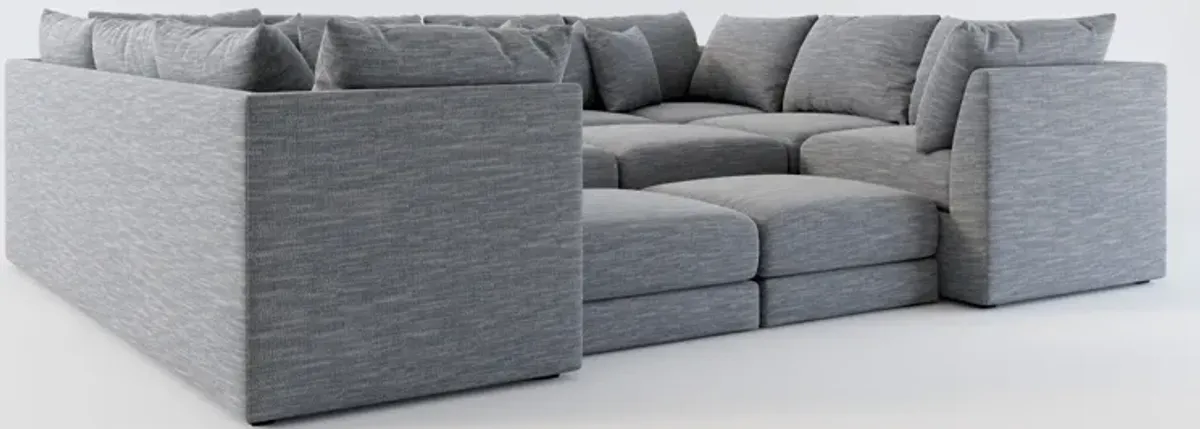 Nest Hybrid Comfort 7-Piece Pit Sectional - Dudley Indigo