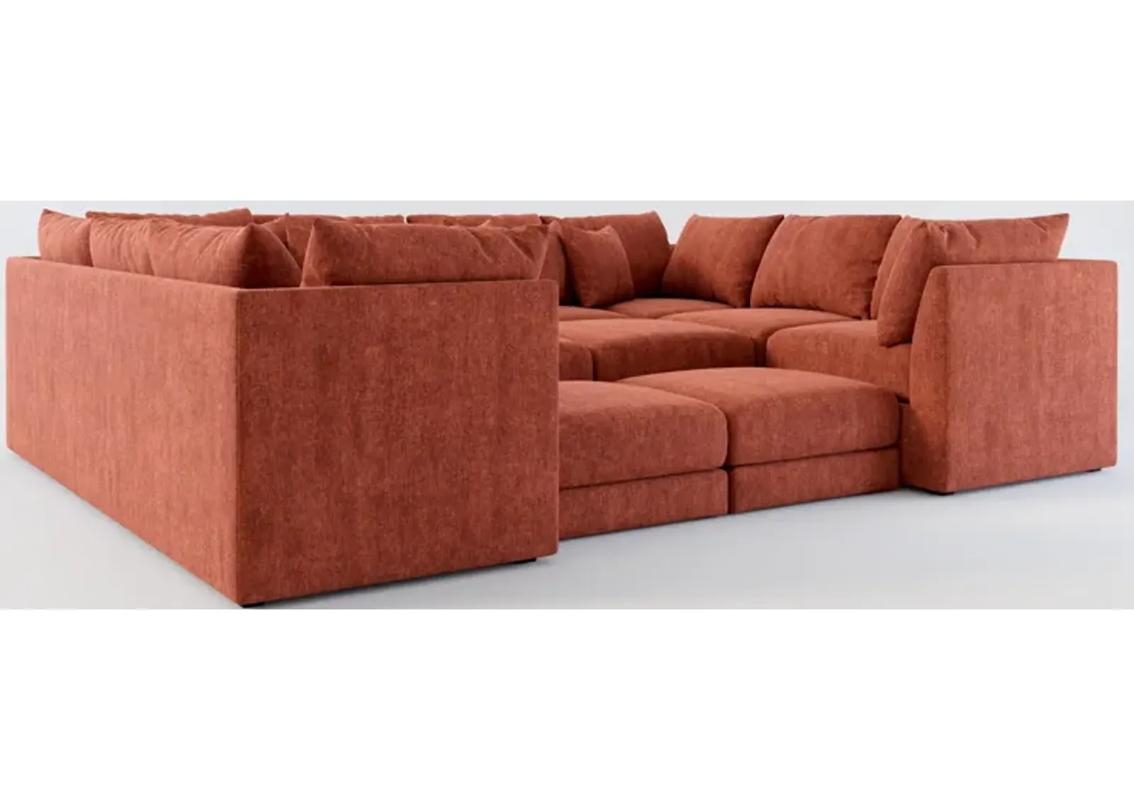 Nest Hybrid Comfort 7-Piece Pit Sectional - Contessa Paprika