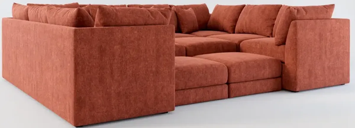 Nest Hybrid Comfort 7-Piece Pit Sectional - Contessa Paprika