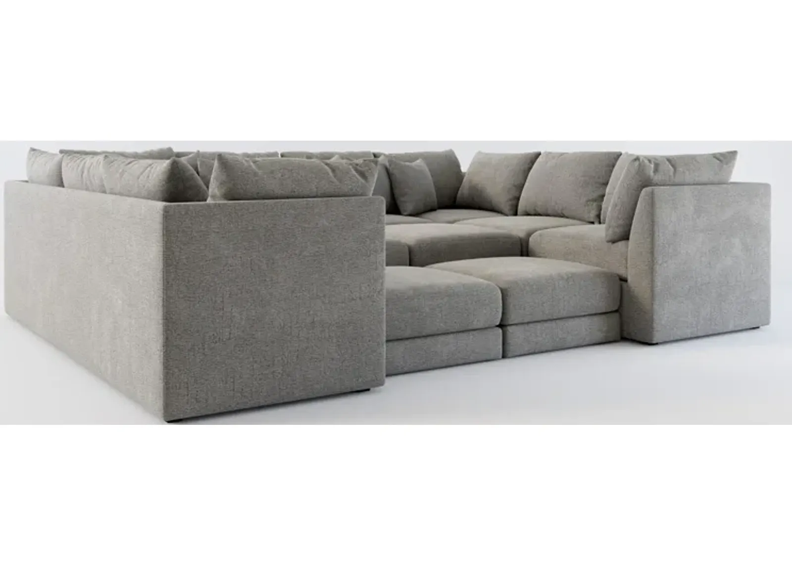 Nest Hybrid Comfort 7-Piece Pit Sectional - Living Large Charcoal