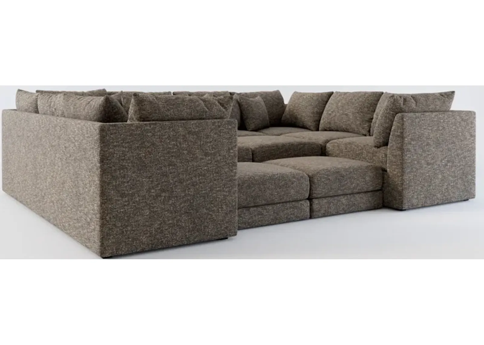 Nest Hybrid Comfort 7-Piece Pit Sectional - M Walnut