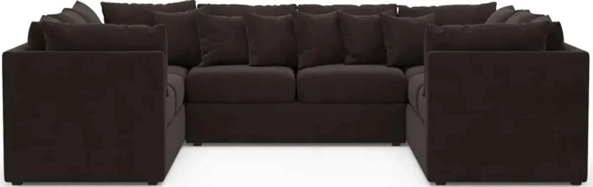 Nest Hybrid Comfort 3-Piece Pit Sectional - Merrimac Dark Brown