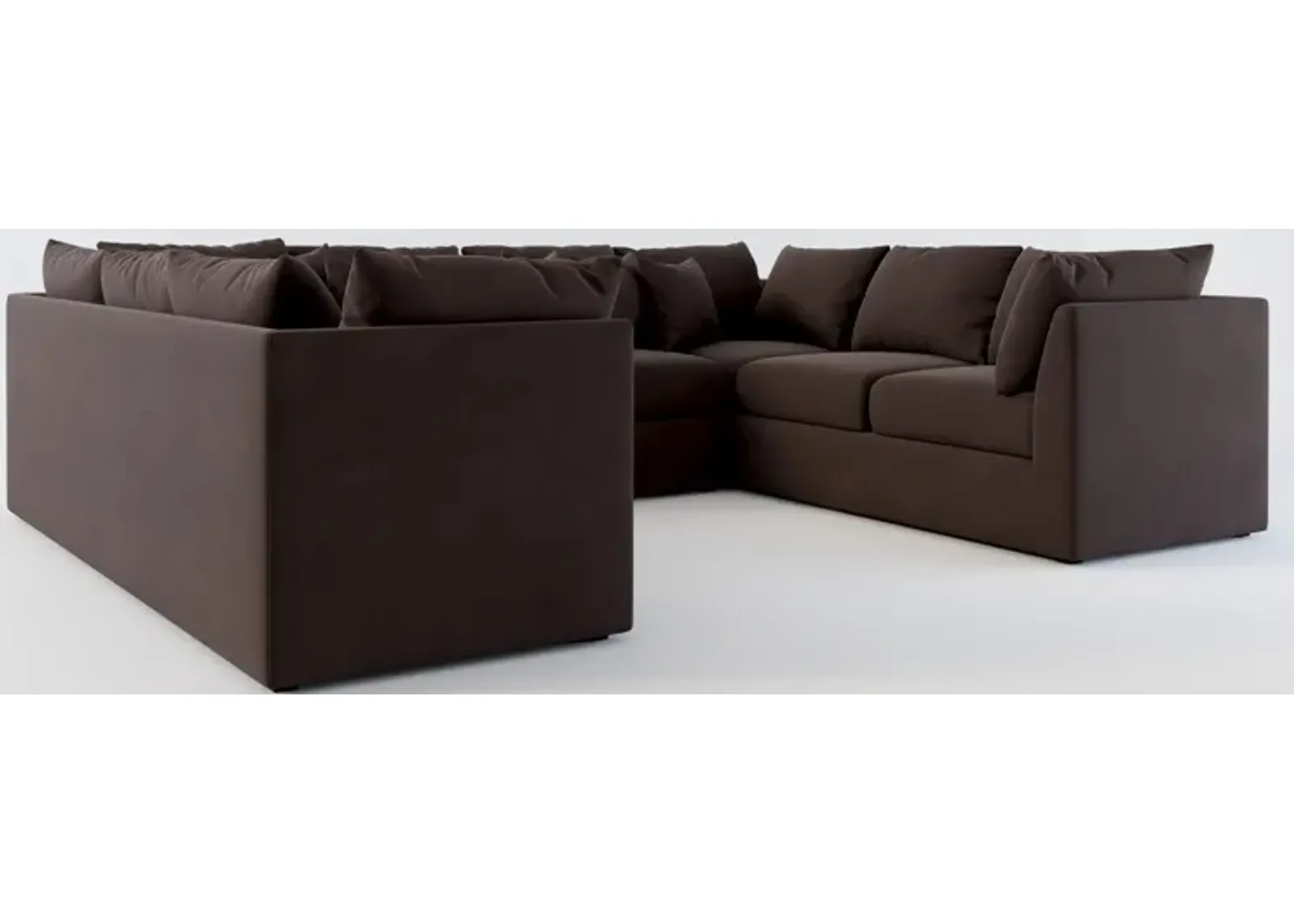 Nest Hybrid Comfort 3-Piece Pit Sectional - Merrimac Dark Brown