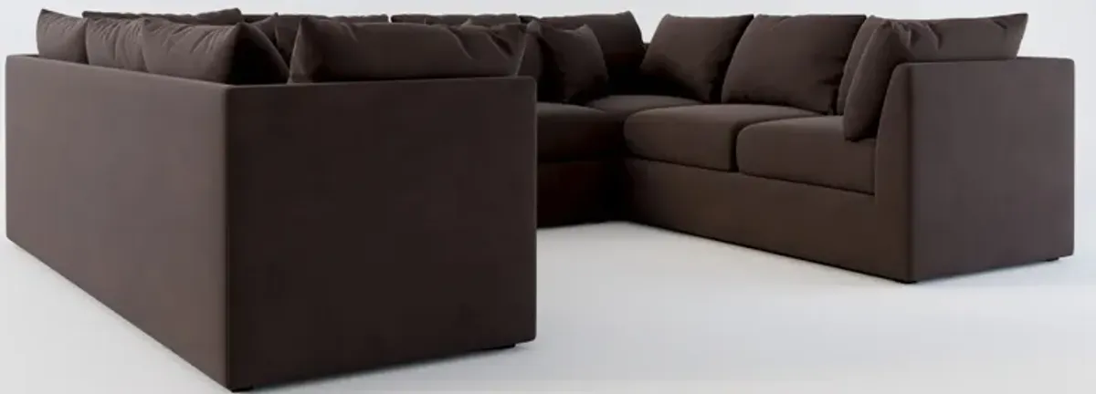 Nest Hybrid Comfort 3-Piece Pit Sectional - Merrimac Dark Brown