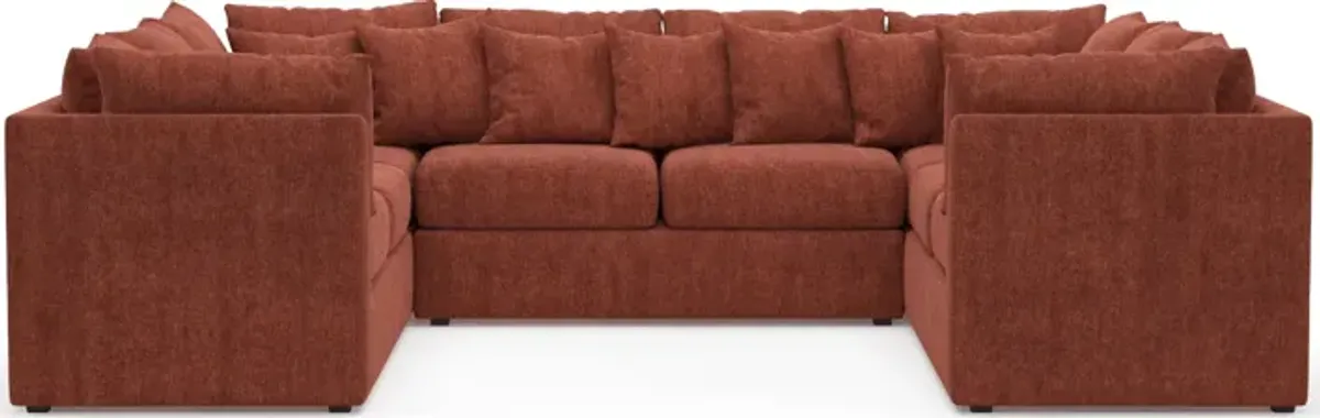 Nest Hybrid Comfort 3-Piece Pit Sectional - Contessa Paprika