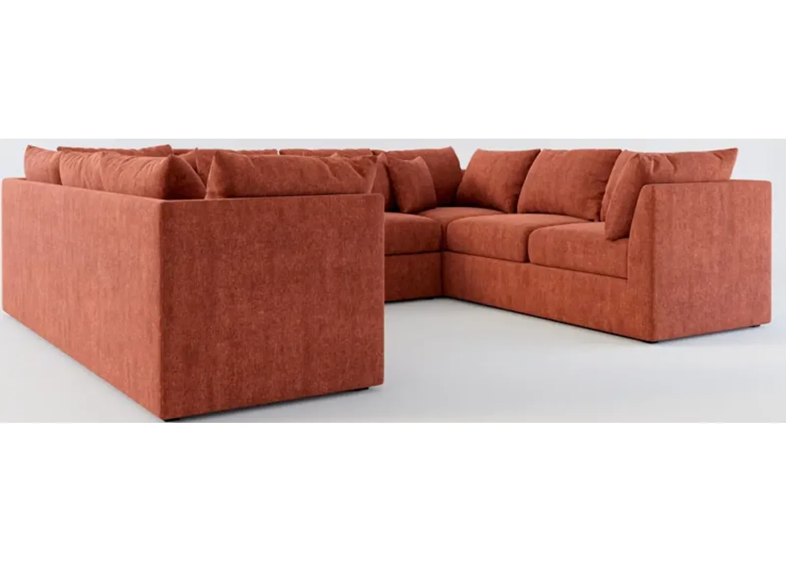 Nest Hybrid Comfort 3-Piece Pit Sectional - Contessa Paprika