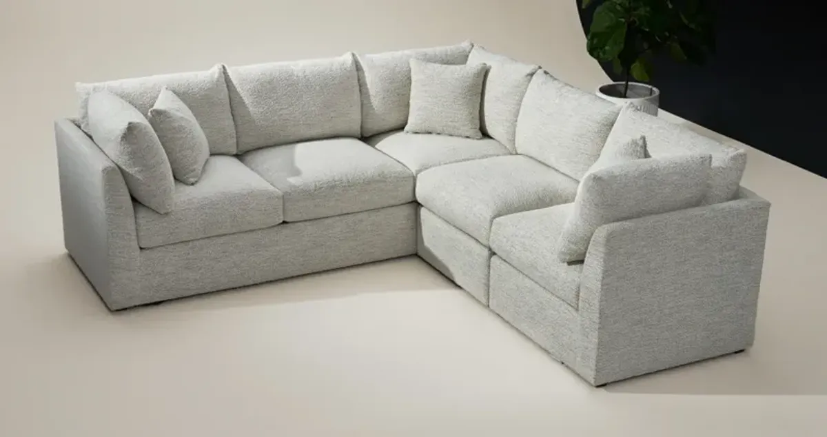 Nest 3-Piece Hybrid Comfort Small Sectional - Merino Chalk