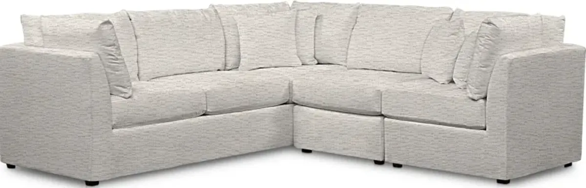 Nest Hybrid Comfort 3-Piece Small Sectional - Living Large White