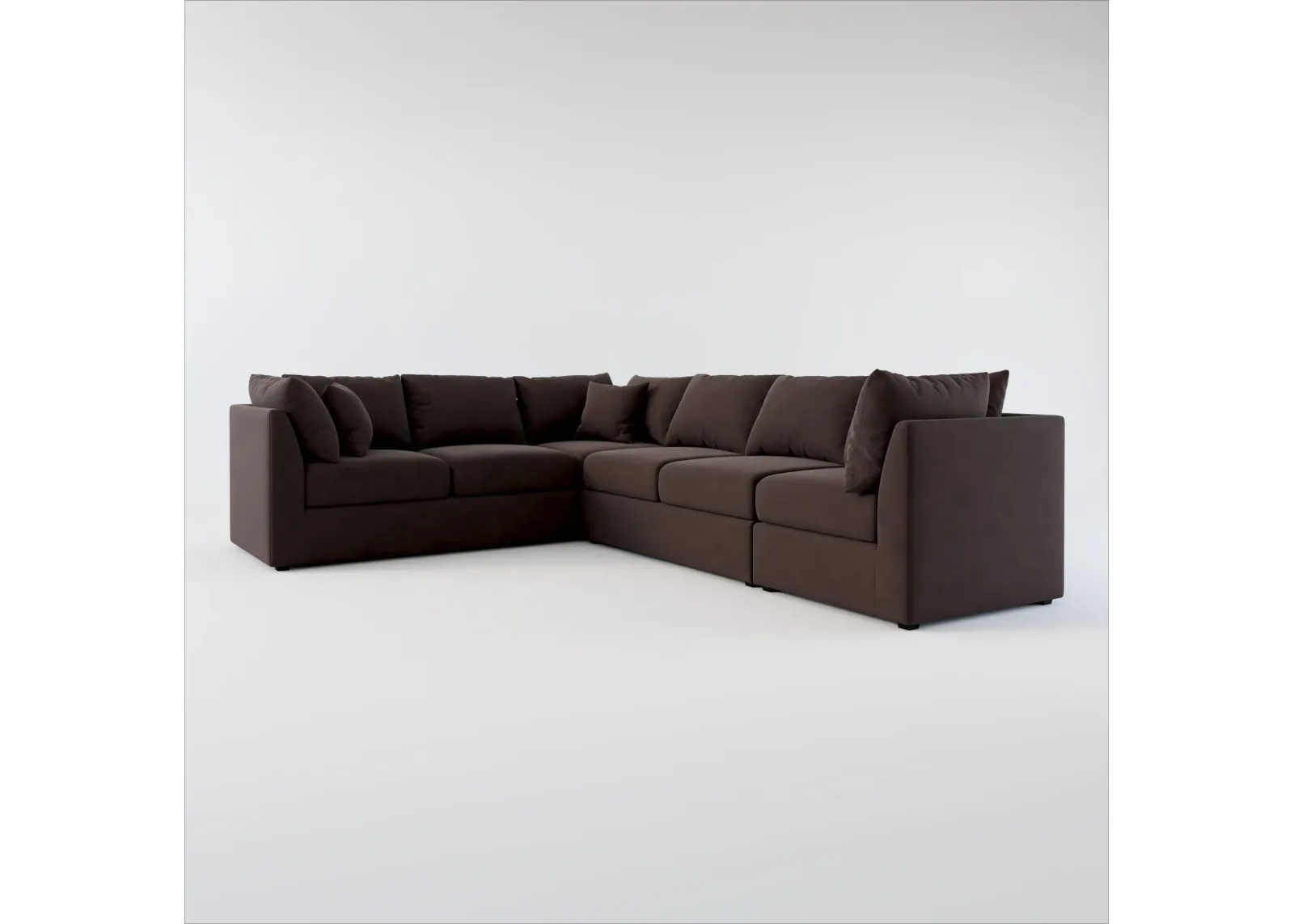 Nest Hybrid Comfort 3-Piece Large Sectional - Merrimac Dark Brown