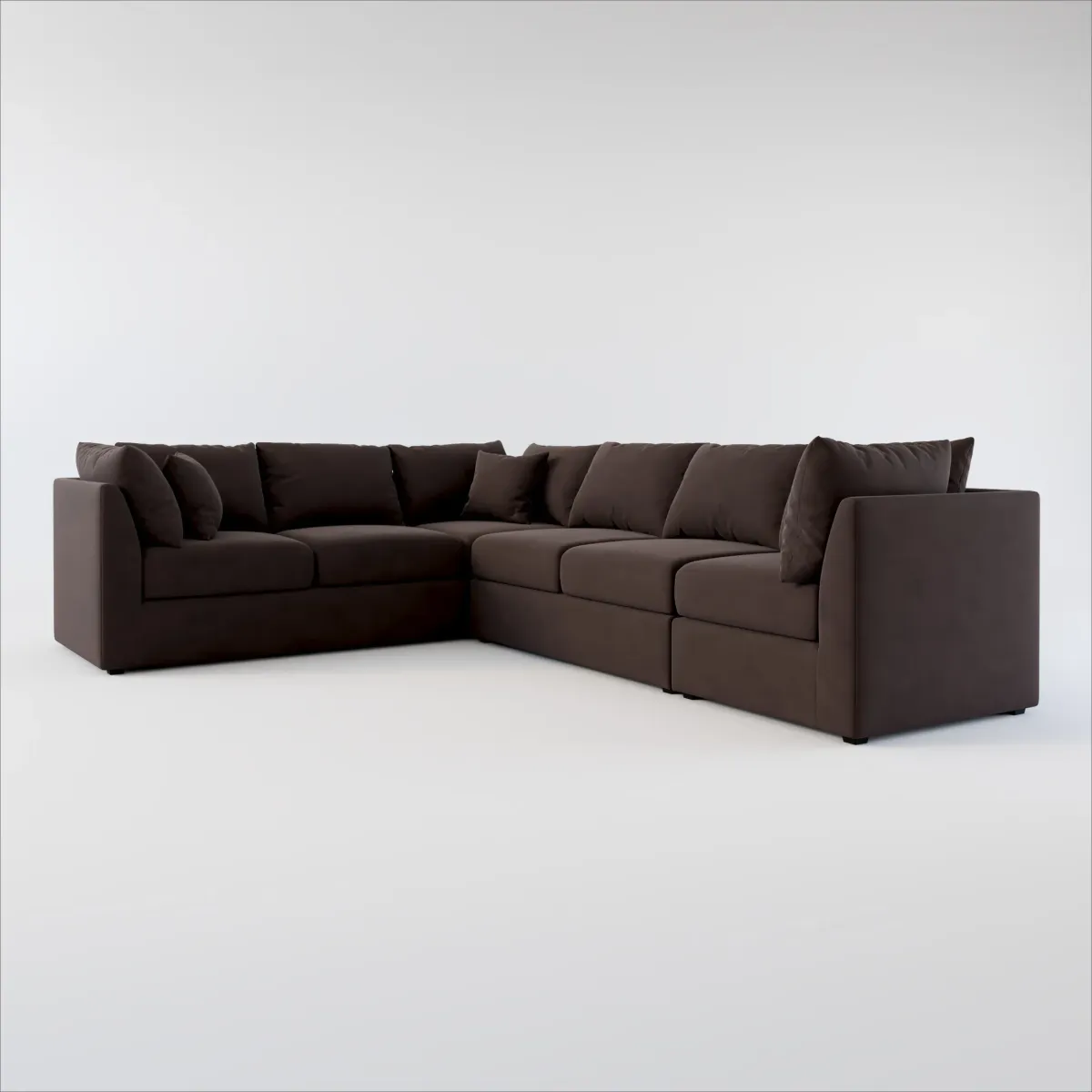 Nest Hybrid Comfort 3-Piece Large Sectional - Merrimac Dark Brown