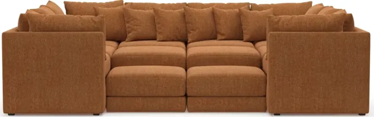 Nest Hybrid Comfort 9-Piece Pit Sectional - Contessa Ginger