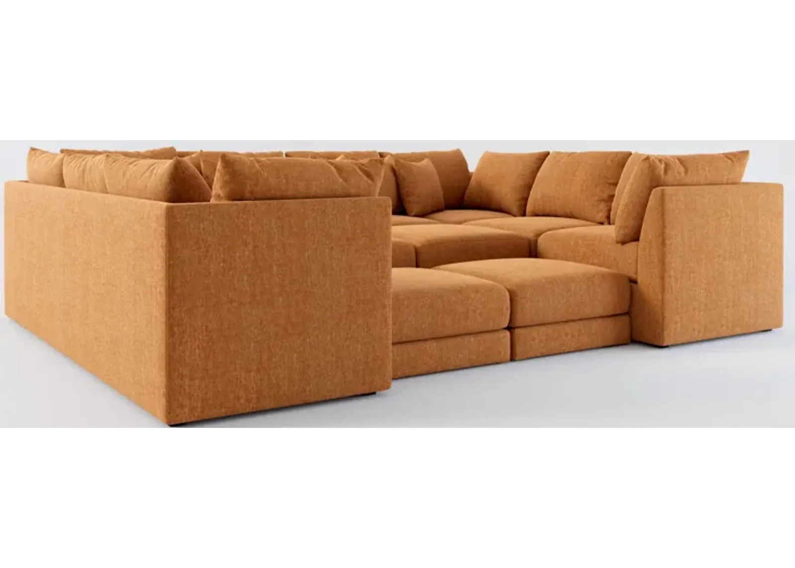 Nest Hybrid Comfort 9-Piece Pit Sectional - Contessa Ginger