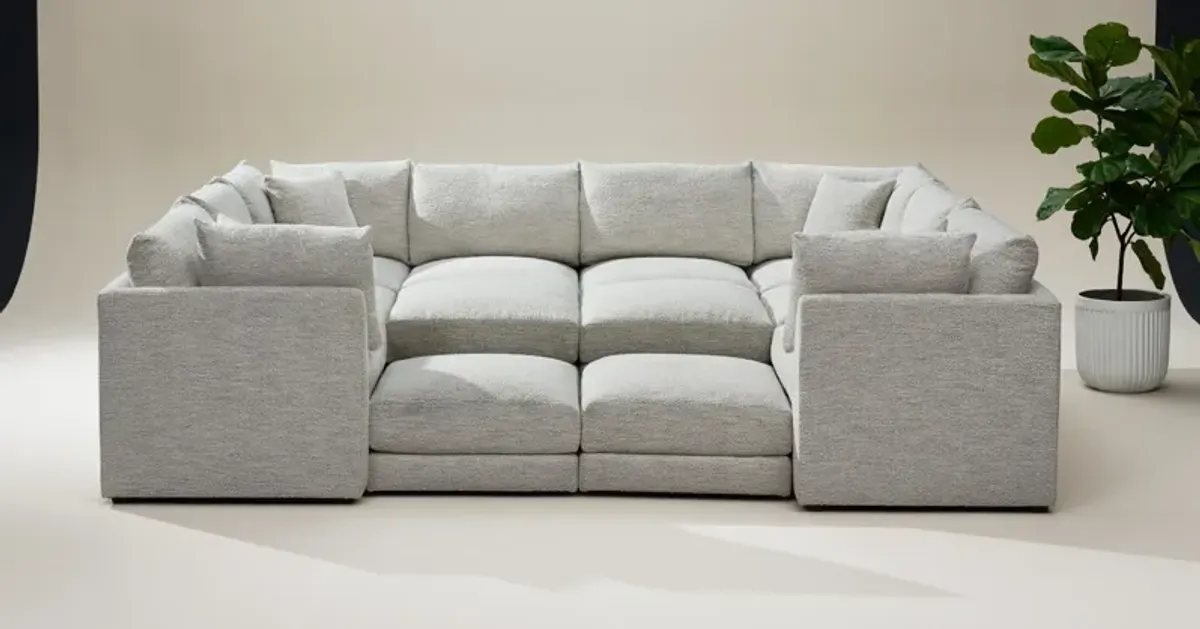 Nest 9-Piece Pit Hybrid Comfort Sectional - Merino Chalk